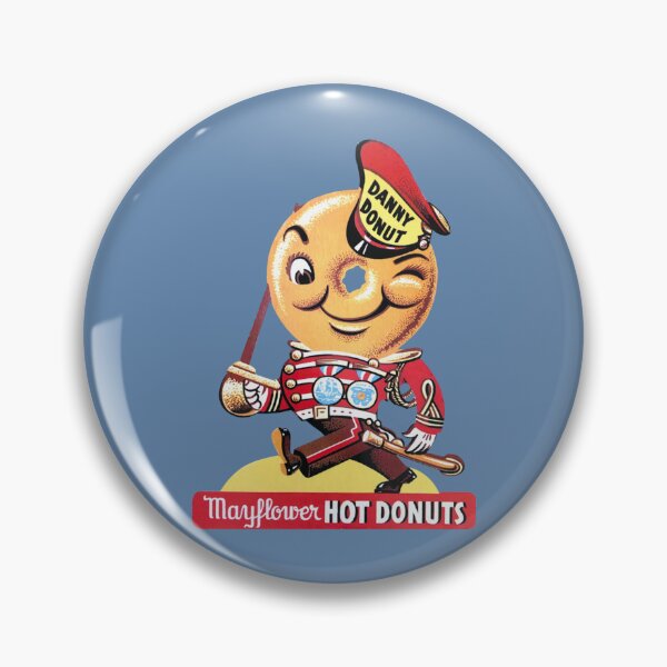 Item preview, 1937 Danny Donut Mayflower Hot Donuts Mascot with Logotype   designed and sold by KensiMarque.