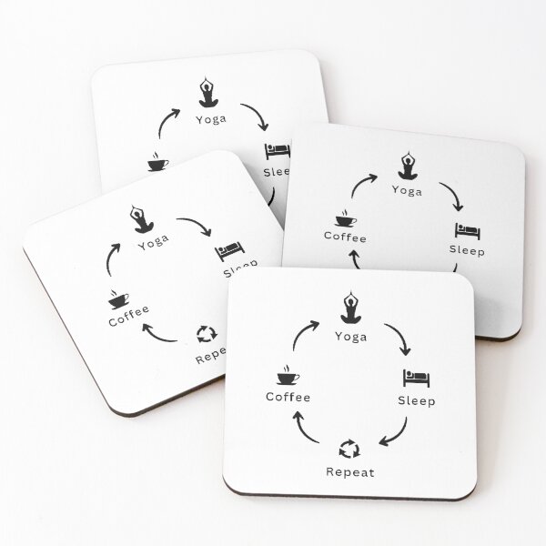 Item preview, Coffee Yoga Sleep Repeat - Funny and Cute quotes designed and sold by Designspot2020.