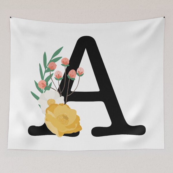 Item preview, Letter A Monogram Typewriter Font Floral Botanical Colorful  designed and sold by AlphaWords.