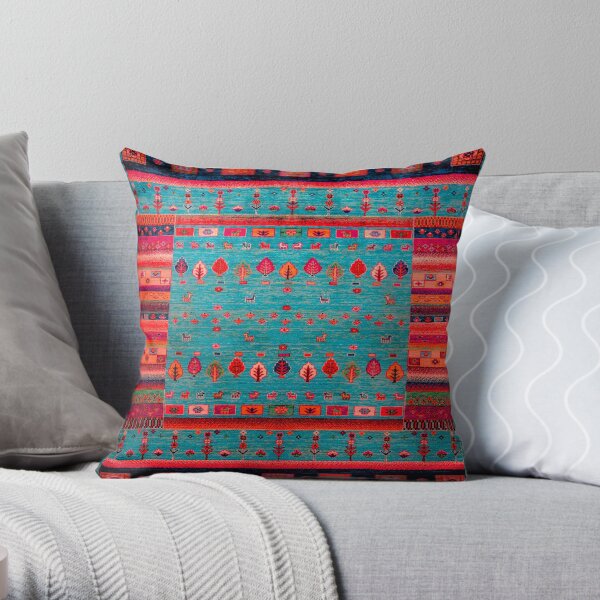 Epic Traditional Moroccan Calm Blue Artwork by ARTERESTING Throw Pillow