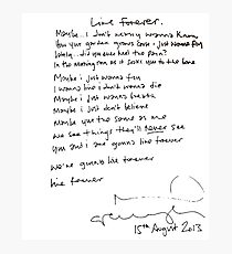 LIVE FOREVER - (handwritten - NG) Photographic Print