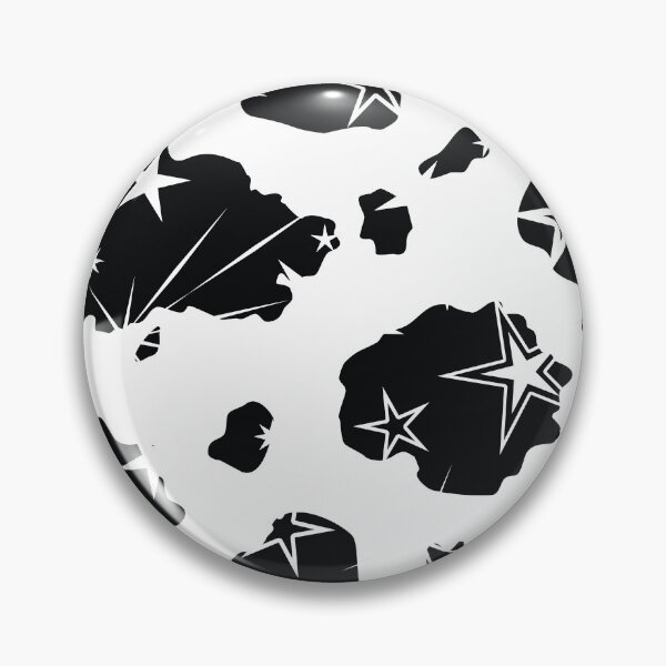 Item preview, White Stars on Black and White Cow Print Pattern  designed and sold by CJAura by Claire Jane Johnson.