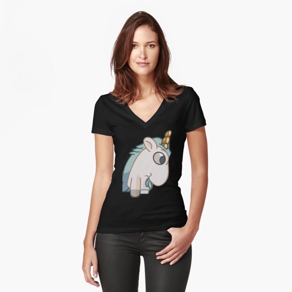 Item preview, Fitted V-Neck T-Shirt designed and sold by OhBiscuitDesign.