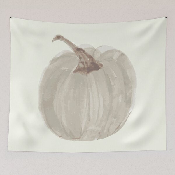 Aperçu de l'œuvre Aquarelle Farmhouse Pumpkin en pierre blanche créée et vendue par Rochelle Rae Design.