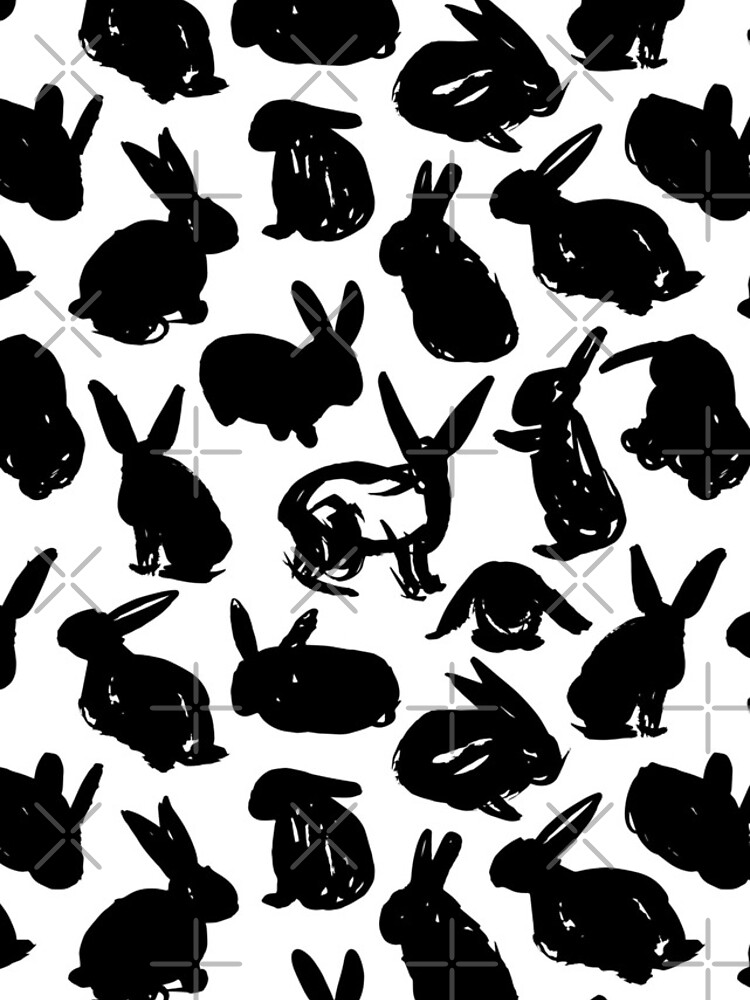 Thumbnail 5 of 5, iPhone Case, White Rabbit Ink Bunnies designed and sold by CircusCreative.