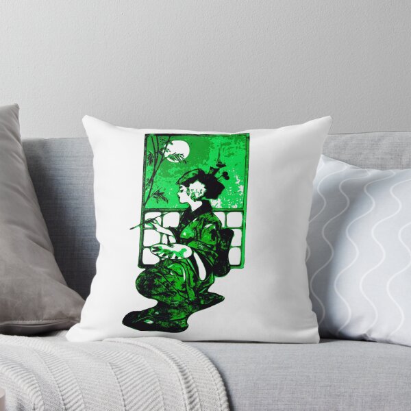 Item preview, Green Painting Geisha, Japan design designed and sold by Dven-Clothes.
