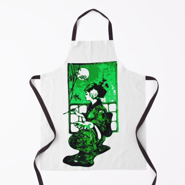 Item preview, Green Painting Geisha, Japan design designed and sold by Dven-Clothes.