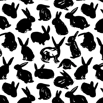 Artwork thumbnail, White Rabbit Ink Bunnies by CircusCreative