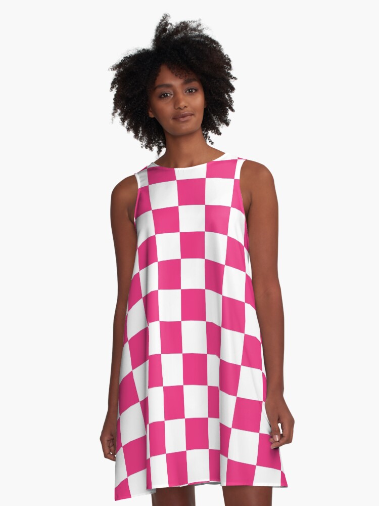 pink checkered dress