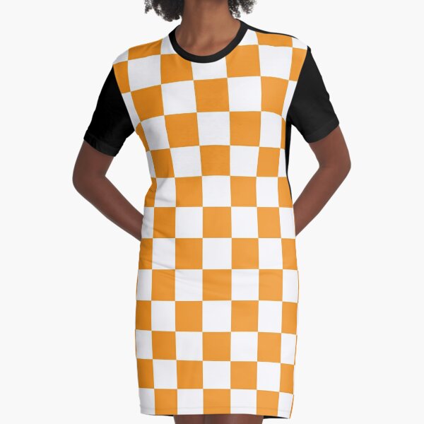 orange checkered dress