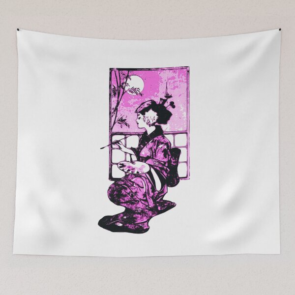 Item preview, Pink Painting Geisha, Japan design designed and sold by Dven-Clothes.