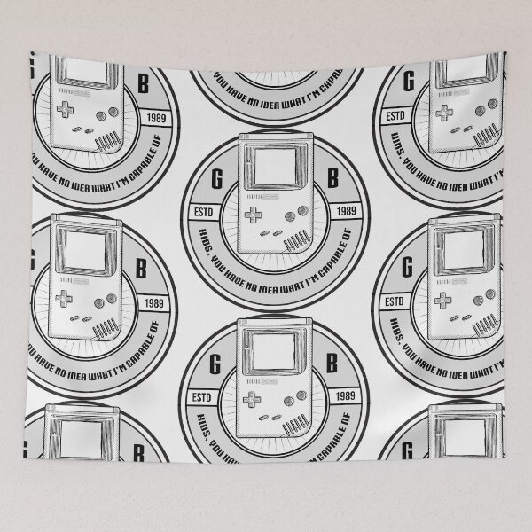 Item preview, Vintage art badge icon Gameboy old school kids you have no idea what I'm capable of designed and sold by scribblelife.
