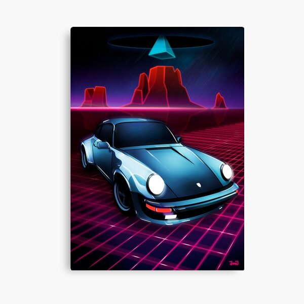 Porsche 911 - Neon Mesa Desert Canvas Print