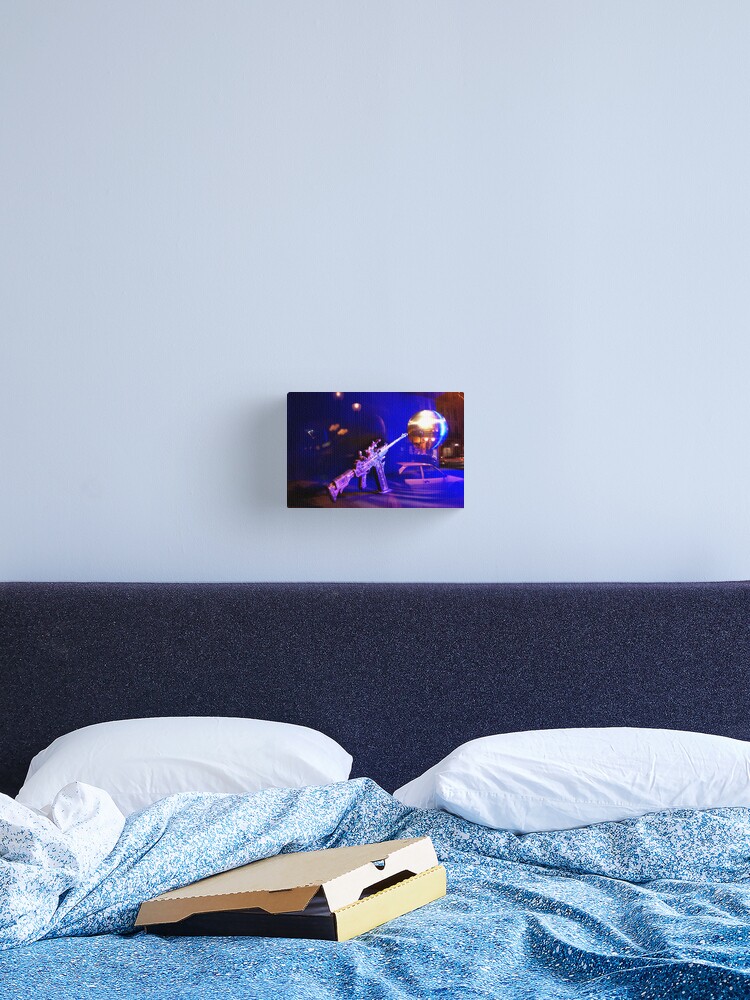 Thumbnail 2 of 3, Canvas Print, MachineGunAgainstMoon designed and sold by RosaCobos.