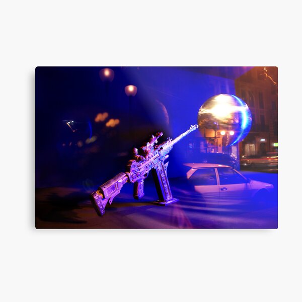 MachineGunAgainstMoon Metal Print