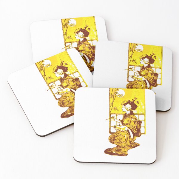 Item preview, Yellow Painting Geisha, Japan design designed and sold by Dven-Clothes.