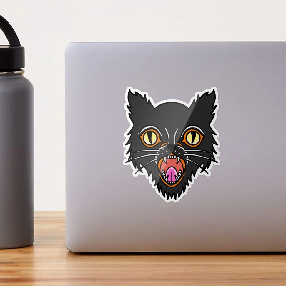 Black Cat Vinyl Sticker — The Little Red House