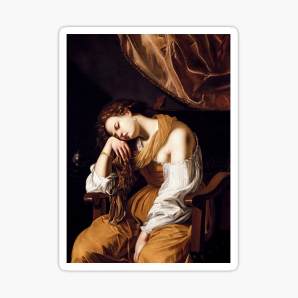 Aperçu de l'œuvre Marie Madeleine en mélancolie - Tirages d'Art d'Artemisia Gentileschi créée et vendue par TheSoulOfArt.