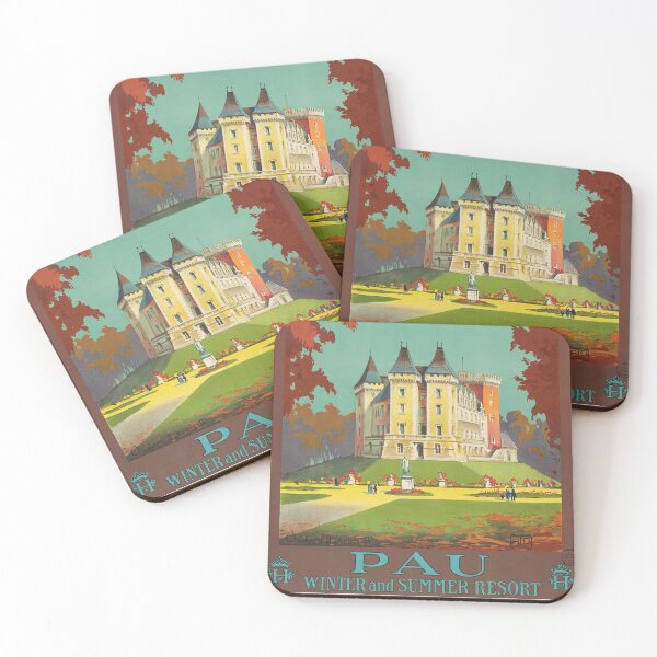 Item preview, PAU FRANCE Winter and Summer Resort Chateau D' Henri Vintage Tourism Poster designed and sold by retroposters.