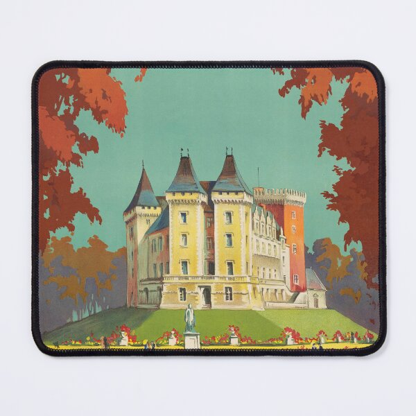 Item preview, PAU FRANCE Winter and Summer Resort Chateau D' Henri Vintage Tourism Poster designed and sold by retroposters.