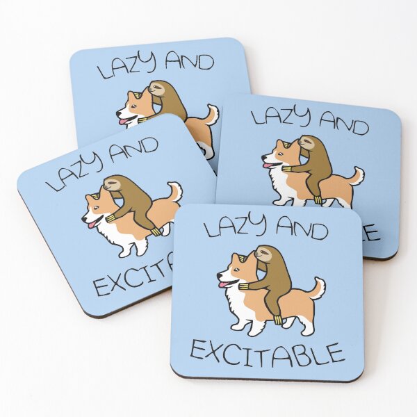 Item preview, Lazy And Excitable (Sloth Riding Corgi) designed and sold by jezkemp.