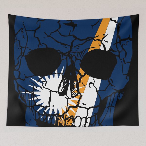 Aperçu de l'œuvre Drapeau du crâne des Îles Marshall, halloween créée et vendue par EpicMaps.