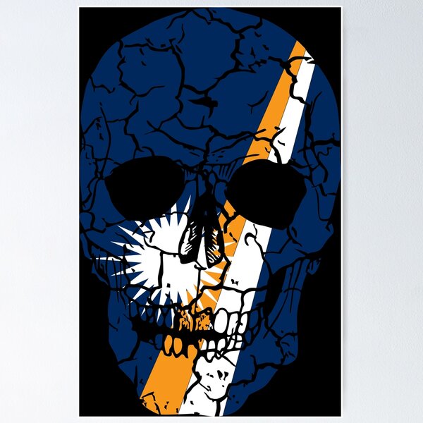 Item preview, Calavera Bandera de las Islas Marshall, halloween designed and sold by EpicMaps.