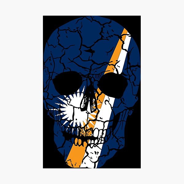 Item preview, Skull Flag of Marshall Islands,halloween designed and sold by EpicMaps.