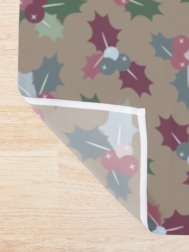 Alternate view of Holly Christmas Pattern Shower Curtain