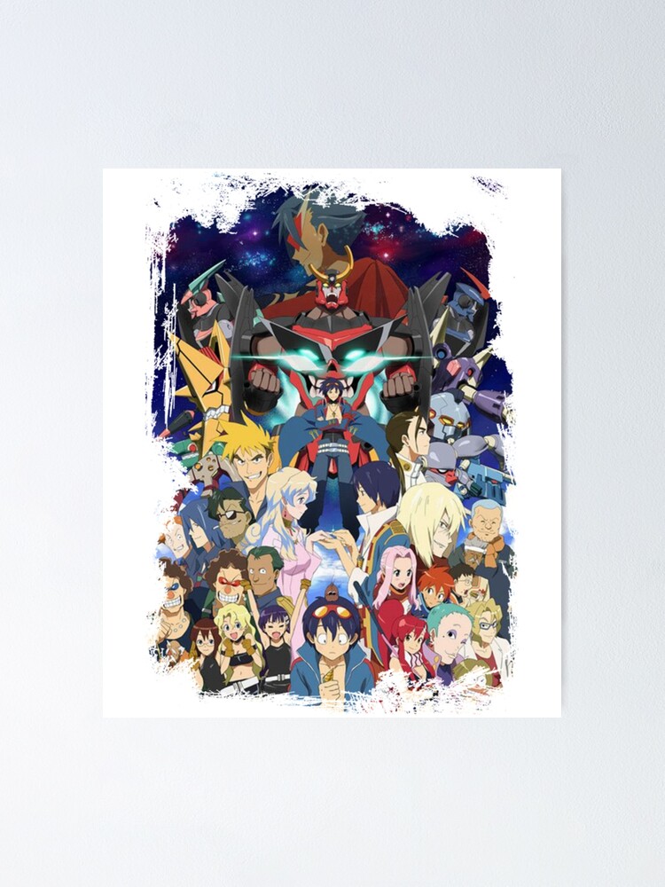 Anime Tengen Toppa Gurren Lagann Characters "Gurren Lagann Characters Gurren Lagann Tengen Toppa Anime Grunge