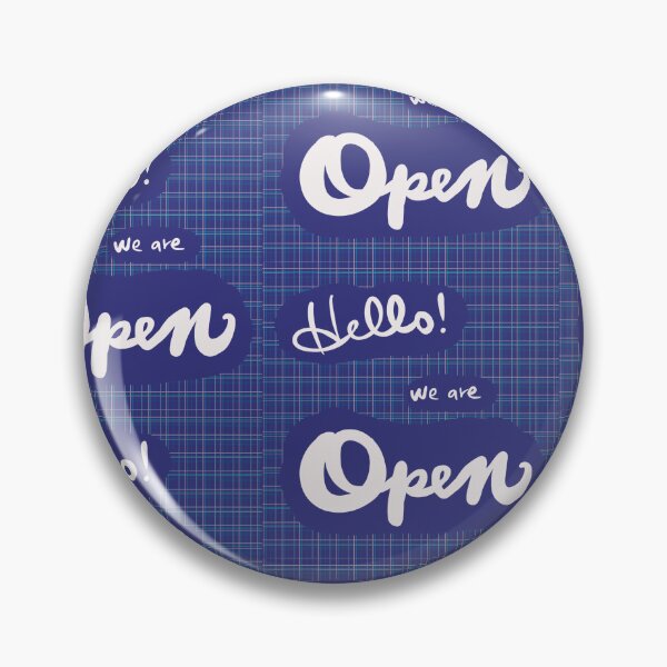 Item preview, Hello We are open sign store board shop blue small business designed and sold by Antique-Gifts.