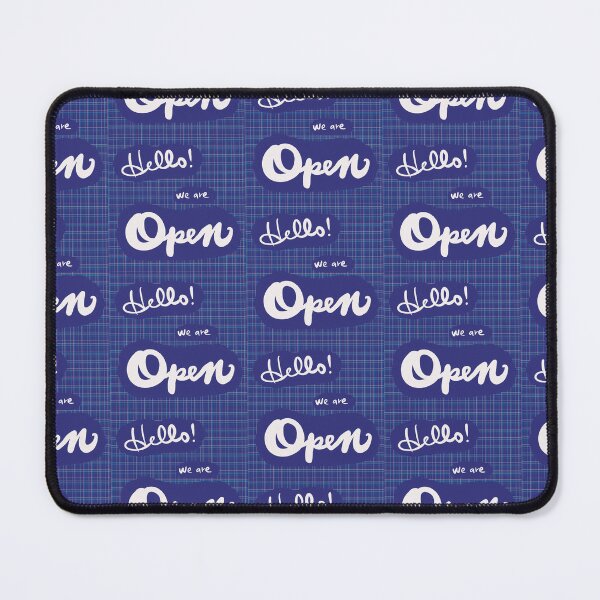 Item preview, Hello We are open sign store board shop blue small business designed and sold by Antique-Gifts.