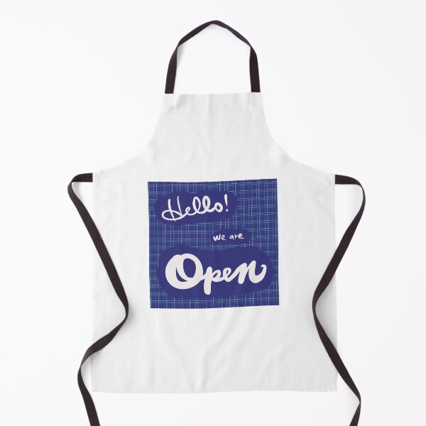 Item preview, Hello We are open sign store board shop blue small business designed and sold by Antique-Gifts.