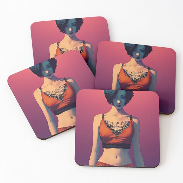 Item preview, Chica de estilo punk rock con un top corto designed and sold by Artaverse.