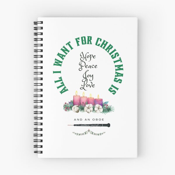 Item preview, Advent or Christmas Design for an Oboist.  All I want for Christmas is Hope, Peace, Joy, Love and an Oboe designed and sold by Ric1926.