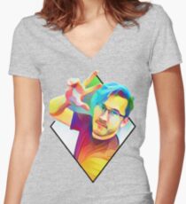 Diamond Mark Women's Fitted V-Neck T-Shirt