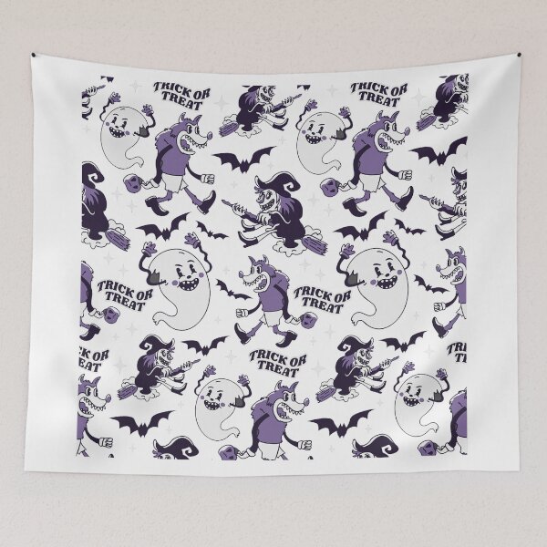Item preview, Halloween characters pattern pillow designed and sold by Artezia.