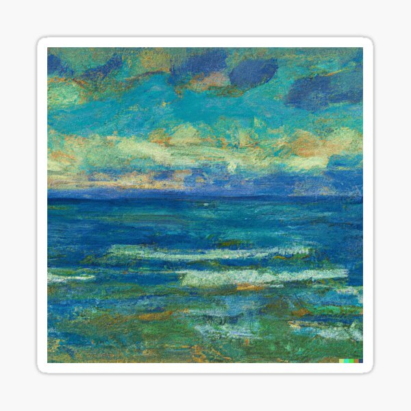 Item preview, DALL·E 2022-10-17 11.14.16 - Impressionistische Malerei Ozeanlandschaft designed and sold by boltjesdesign.