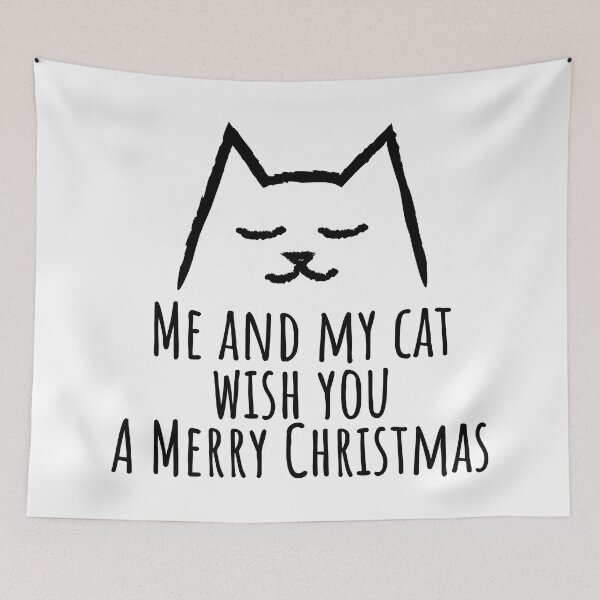 Item preview, Me and My Cat wish you a Merry Christmas designed and sold by Yulacreative.