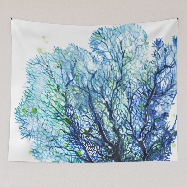 Item preview, Fan Coral - Aqua designed and sold by SamNagelArt.