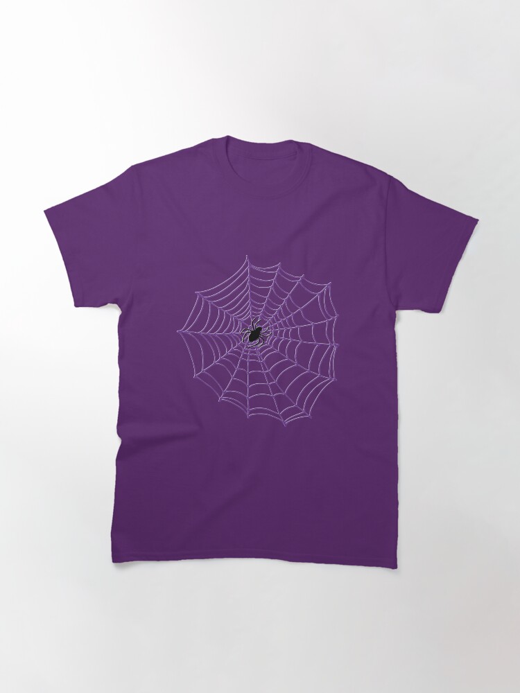 Alternate view of Spider web pattern - purple and black - Halloween pattern by Cecca Designs Classic T-Shirt