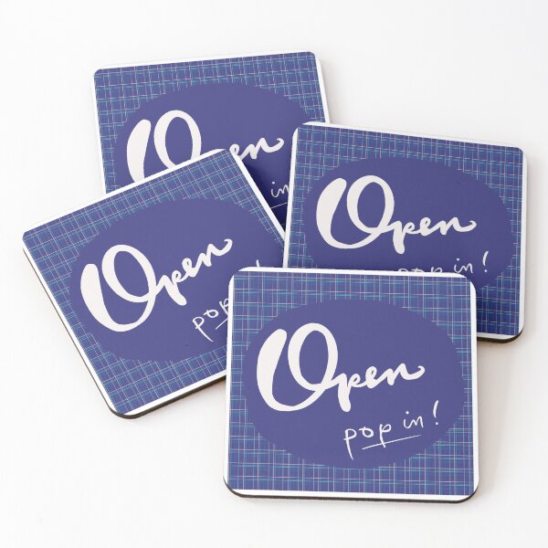 Item preview, Open pop in sign store sign blue designed and sold by Antique-Gifts.