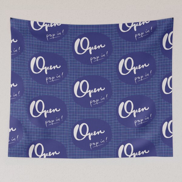 Item preview, Open pop in sign store sign blue designed and sold by Antique-Gifts.