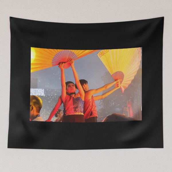 Item preview, Dance performer raising arms with paper fans designed and sold by kall3bu.
