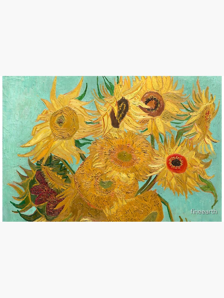 Aperçu 2 sur 2. Skin adhésive d'ordinateur avec l'œuvre Vase avec douze tournesols par Vincent Van Gogh 1889 créée et vendue par fineearth.