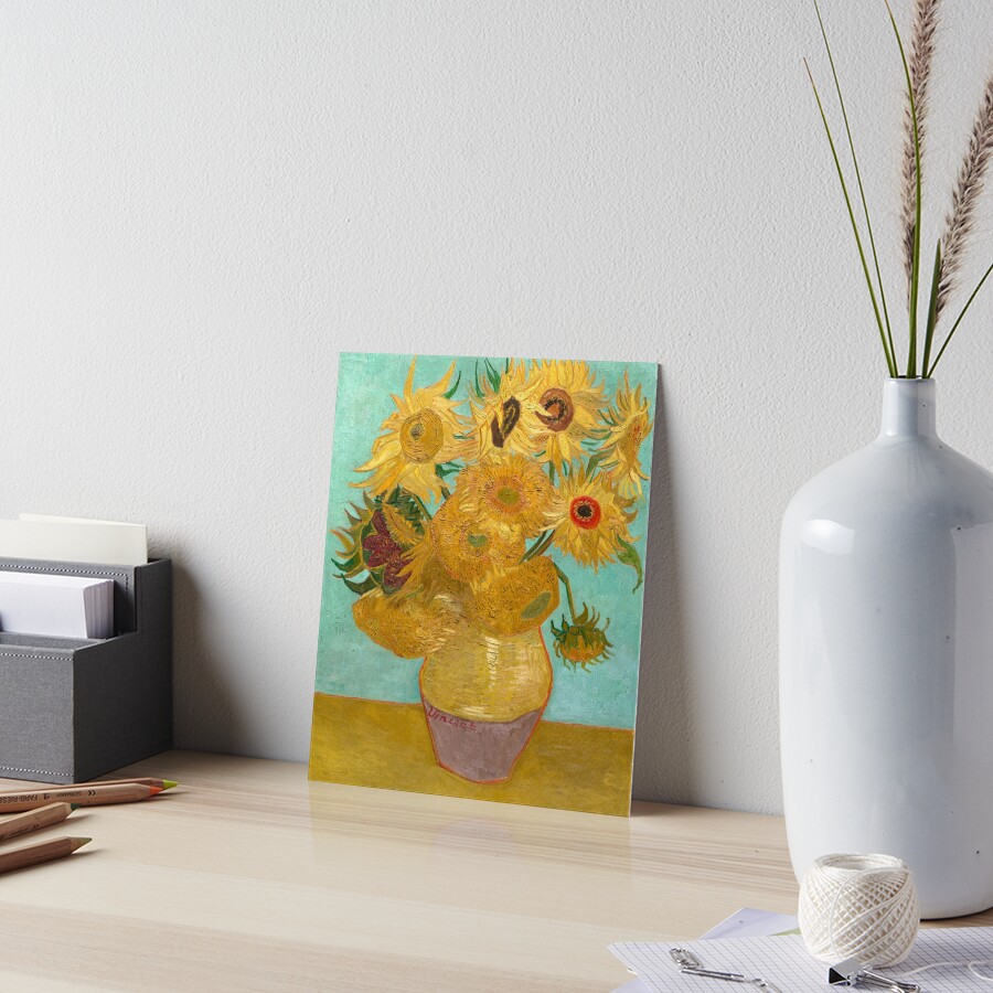Vase with Twelve Sunflowers by Vincent Van Gogh 1889 Art Board Print
