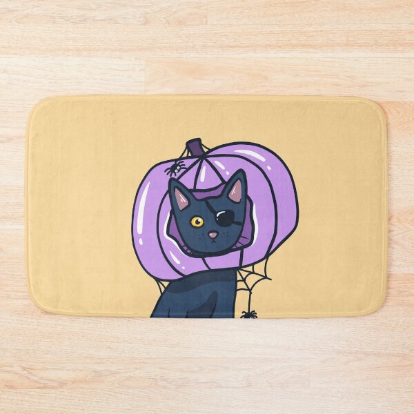 Item preview, Eyepatch Bad cute cat in purple pumpkin designed and sold by Rub14ekArts.