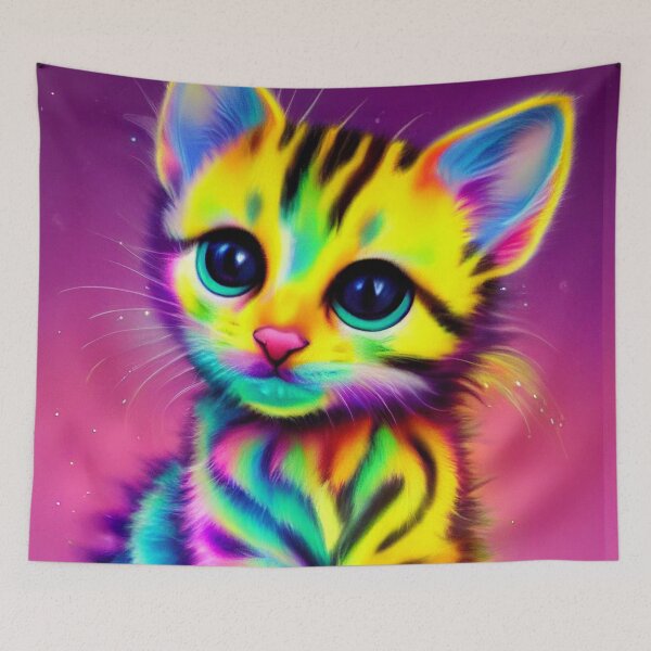 Item preview, Super colorful cute kitten designed and sold by Stanley de Wekker.