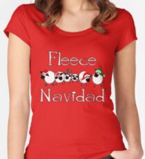 Fleece Navidad Funny Christmas Women's Fitted Scoop T-Shirt