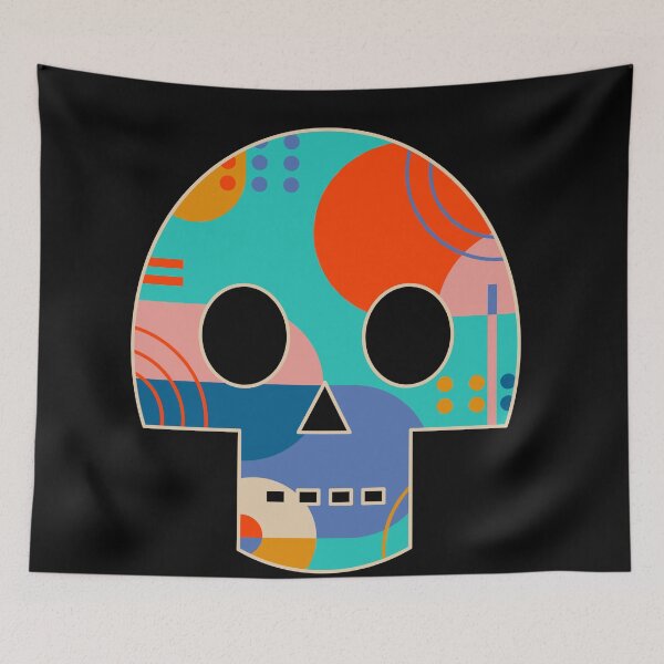 Item preview, Geometric Abstract Memphis Skull designed and sold by makart2.